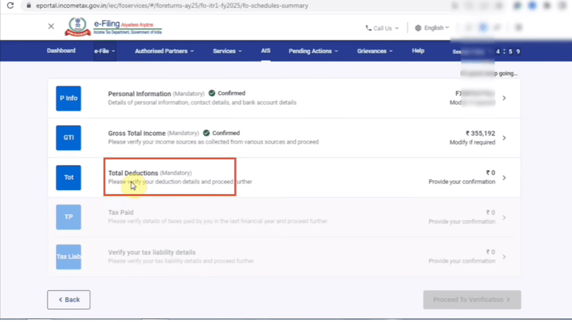 Step 5: Total Deductions & Tax Paid