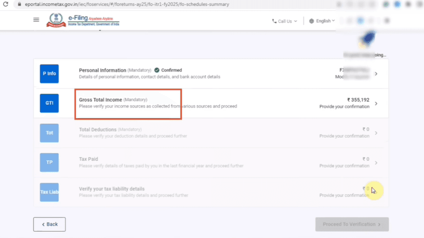 Step 4: Gross Total Income