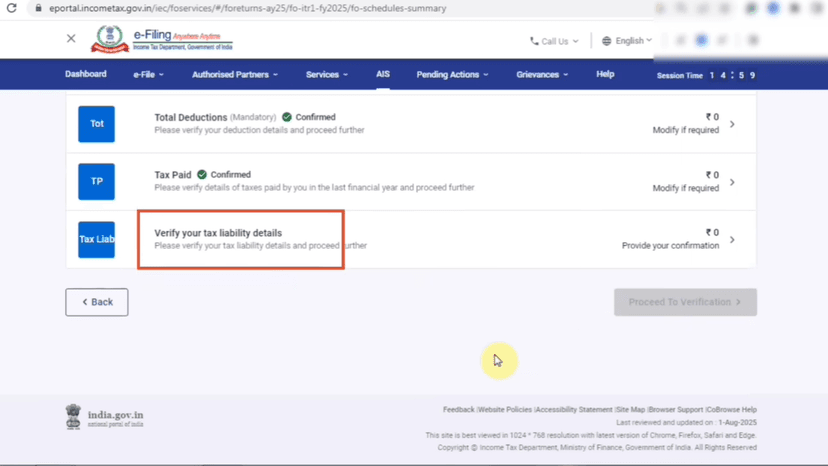 Step 6: Verify Tax Liability & Submit ITR