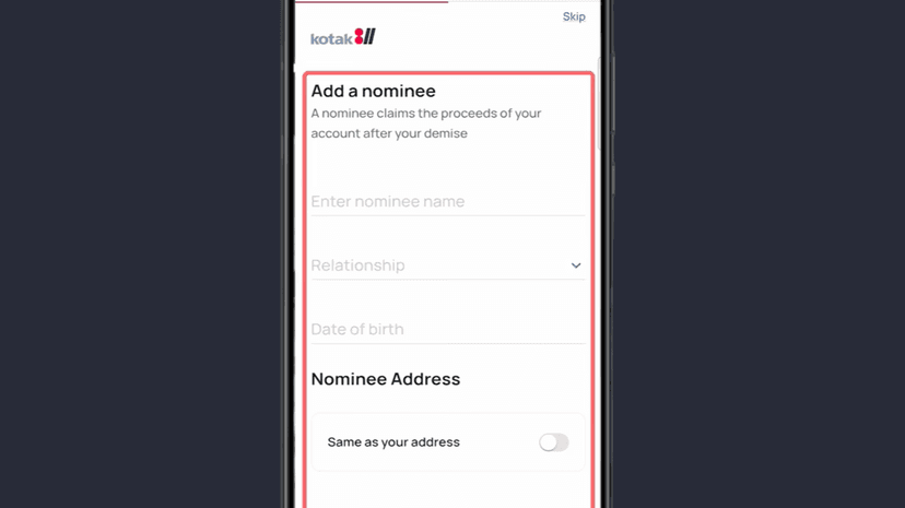 Step 3: Address & Nominee Details
