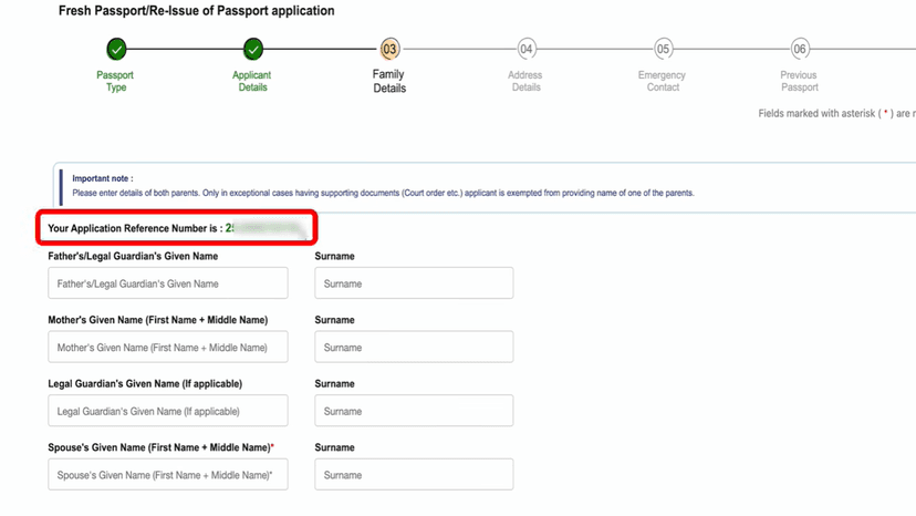 Step 4: Family Details