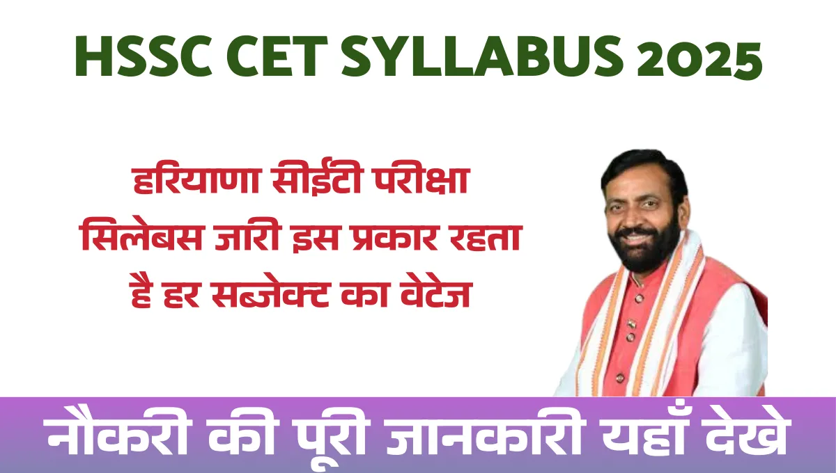 HSSC CET Syllabus 2025